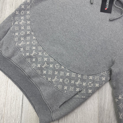 Louis Vuitton Men’s LV Monogram Circle Cut Grey Hoodie - Small