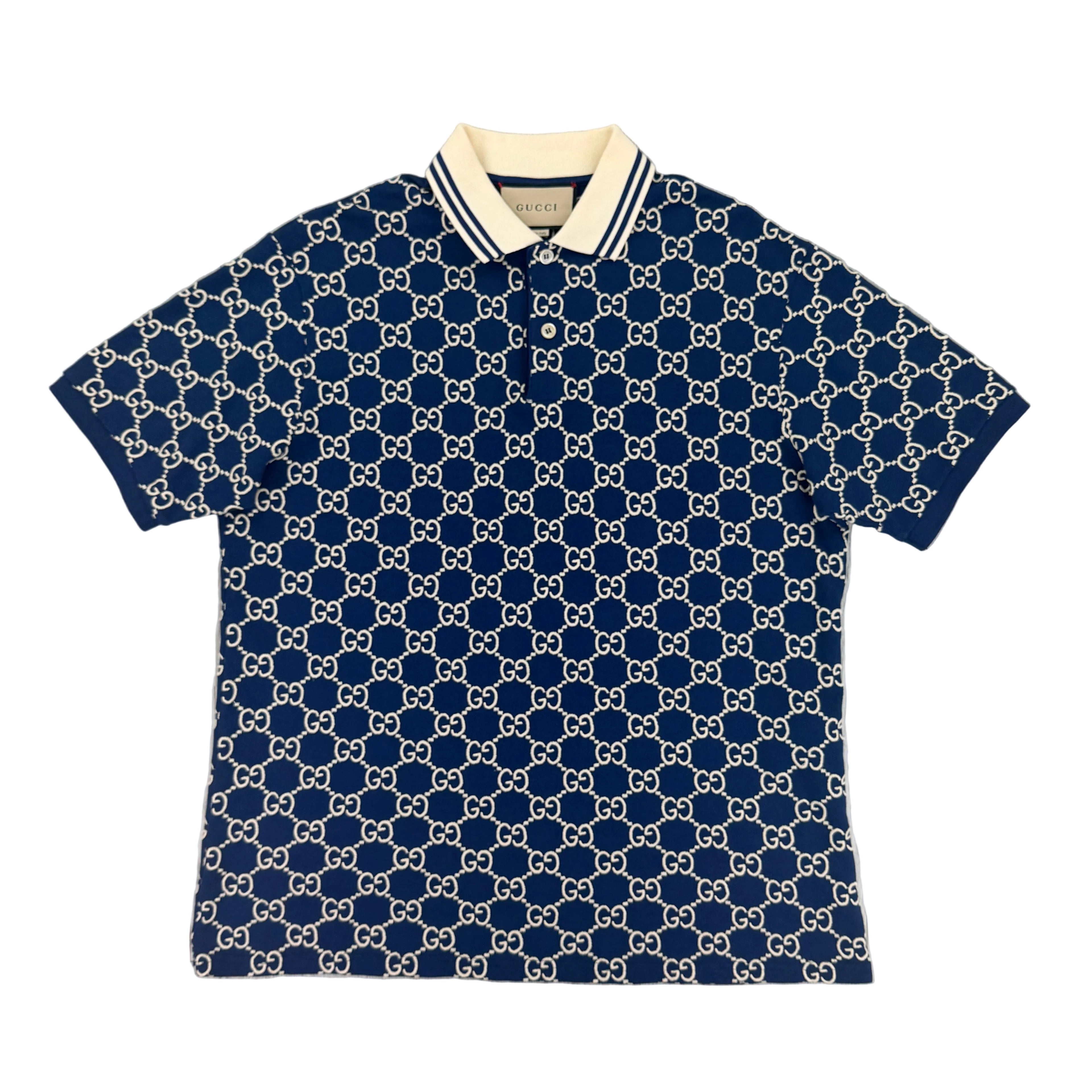 Gucci Men’s Navy GG Interlocking Polo Shirt
