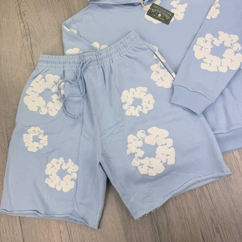 Denim Tears Men’s Baby Blue Hoodie & Shorts Set