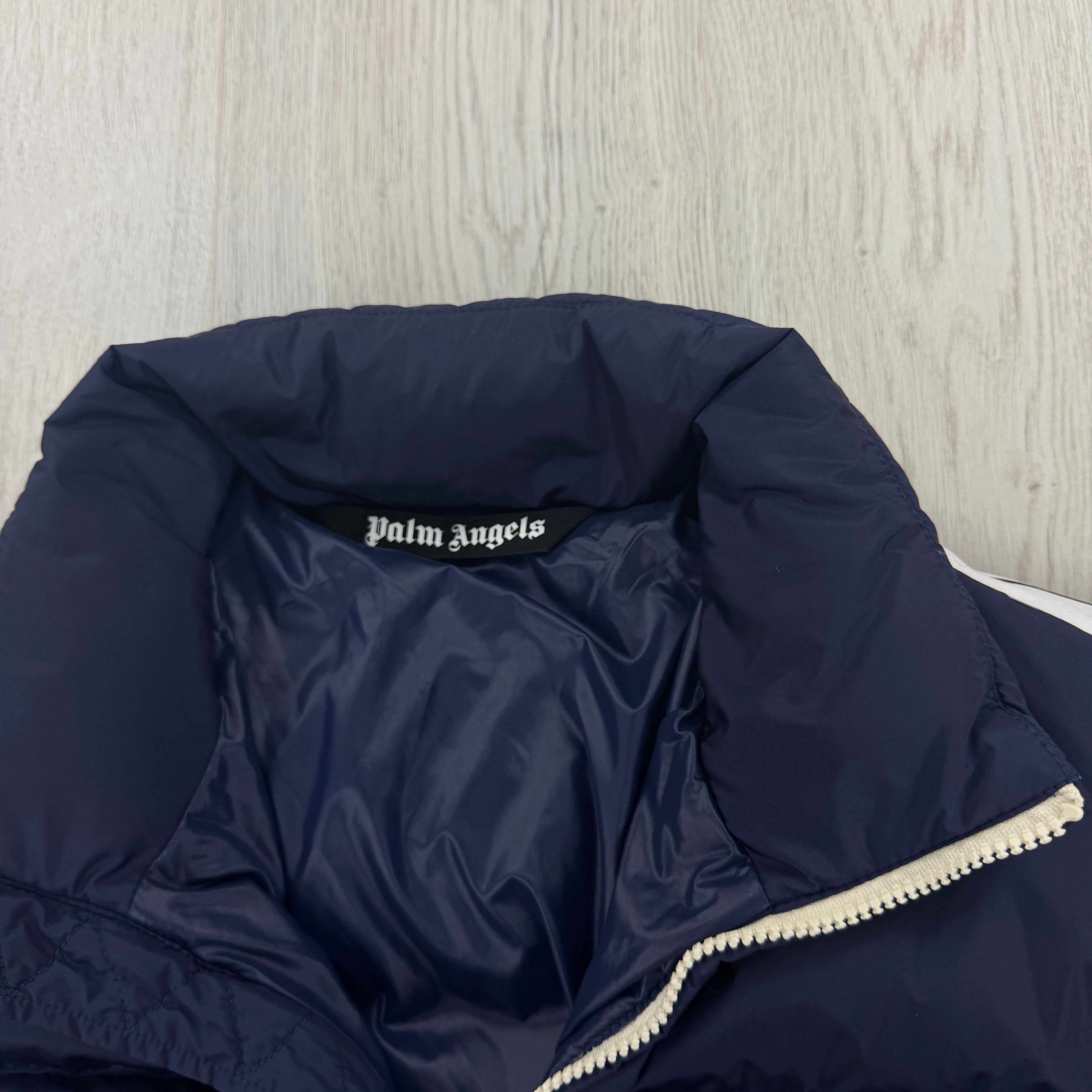 Palm Angels Men’s Navy Track Down Puffer Jacket - Small