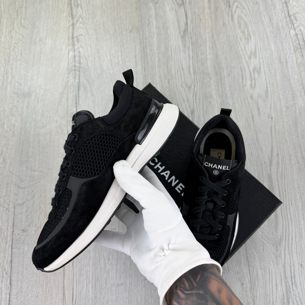 Chanel Men’s Black Low Suede Runners - Uk 7