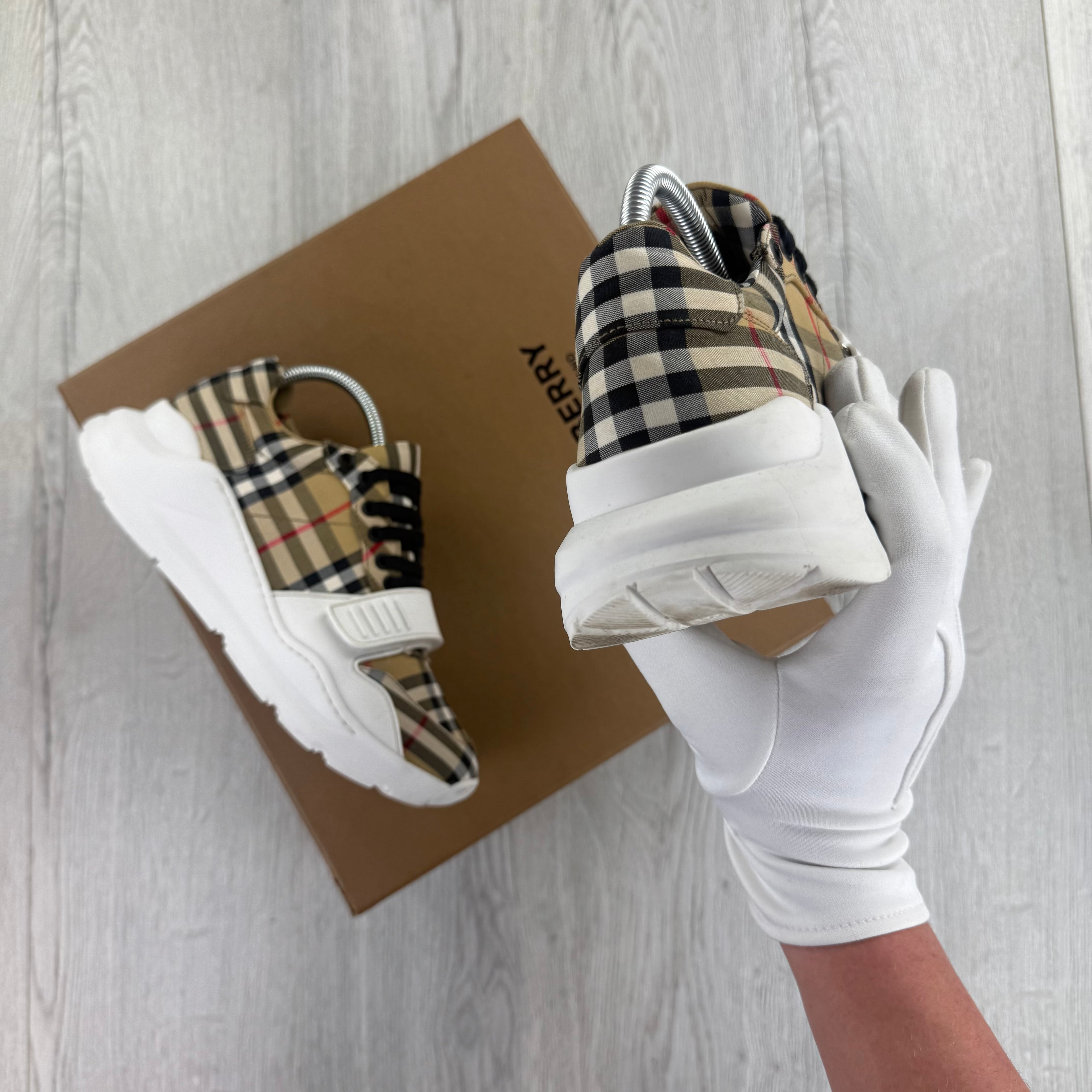 Burberry Men’s Vintage Check, Suede Leather Trainers - UK 6.5