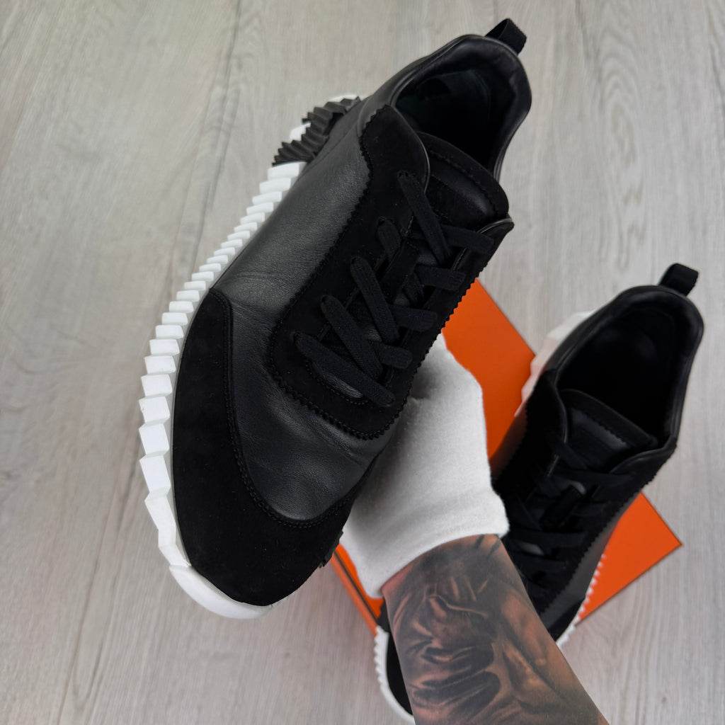 Hermes Men’s Black & White Bouncing Sneakers - 46 (Fit 11.5)