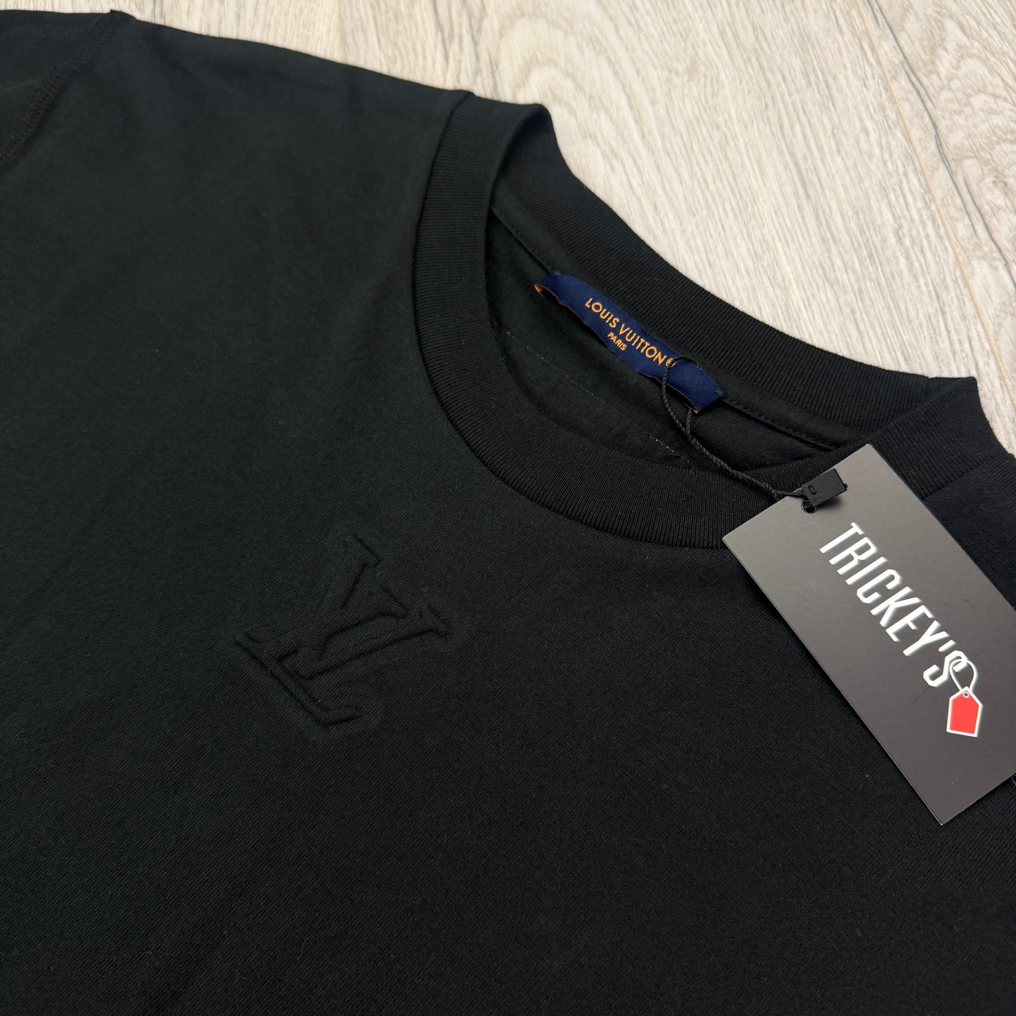 Louis Vuitton Men’s Black Embossed Logo T-shirt - Small