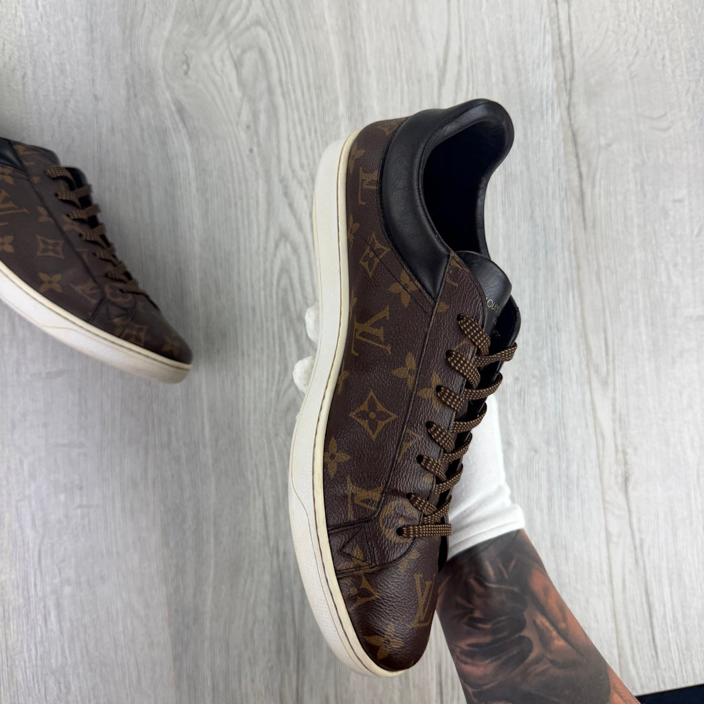 Louis Vuitton Men’s Brown Monogram Low Leather Sneakers - Uk 9