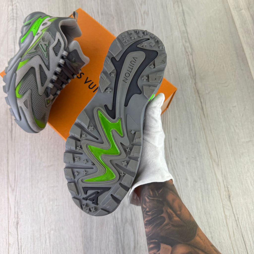 Louis Vuitton Men’s Grey/Green Tactical Trainers - Uk 8.5