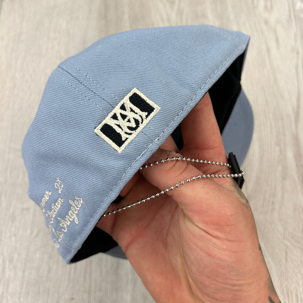 Amiri Men’s MA Logo Fitted Blue Flat Cap