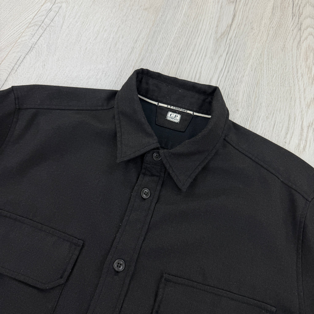 Cp Company Black Button-up Overshirt - Large