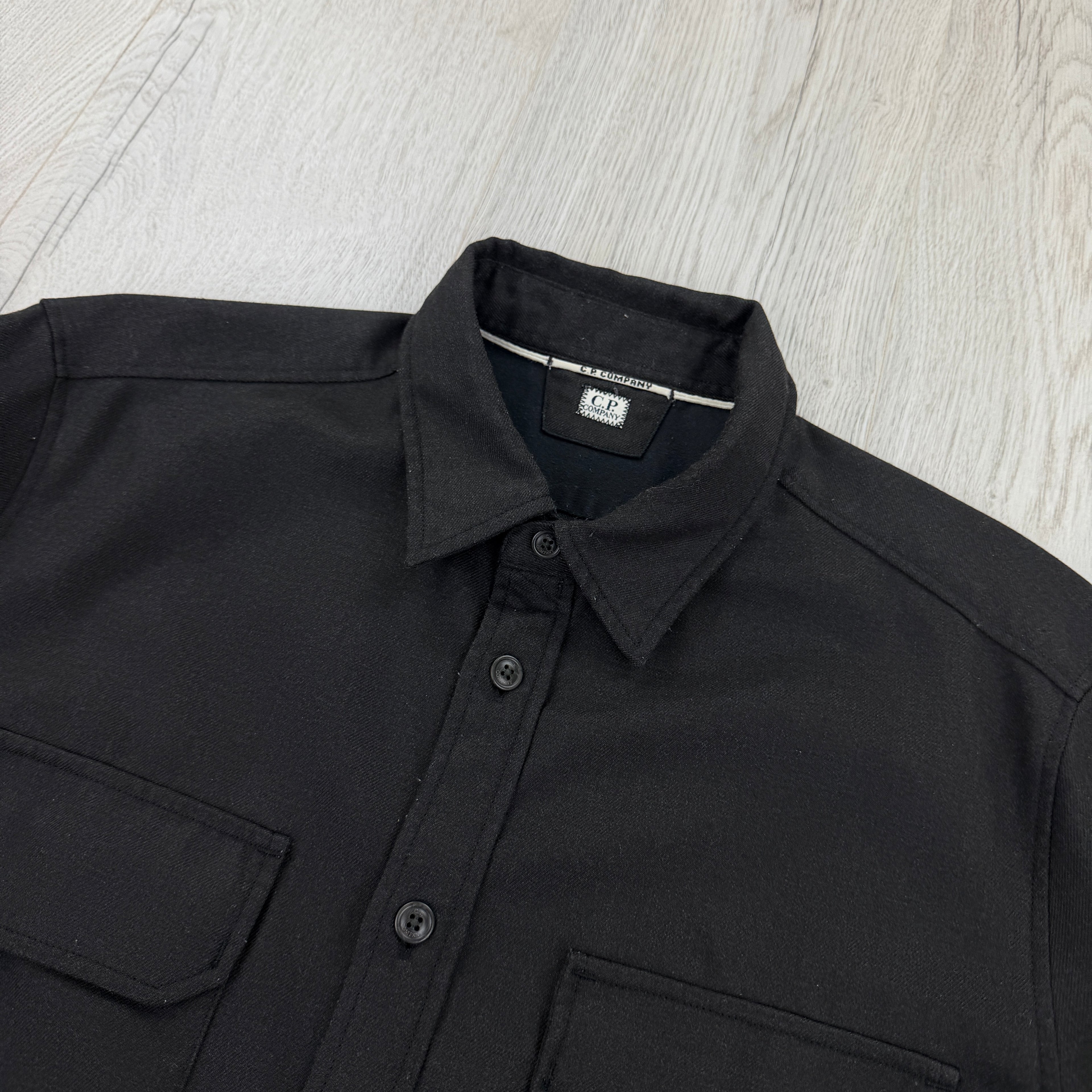 Cp Company Black Button-up Overshirt - Large