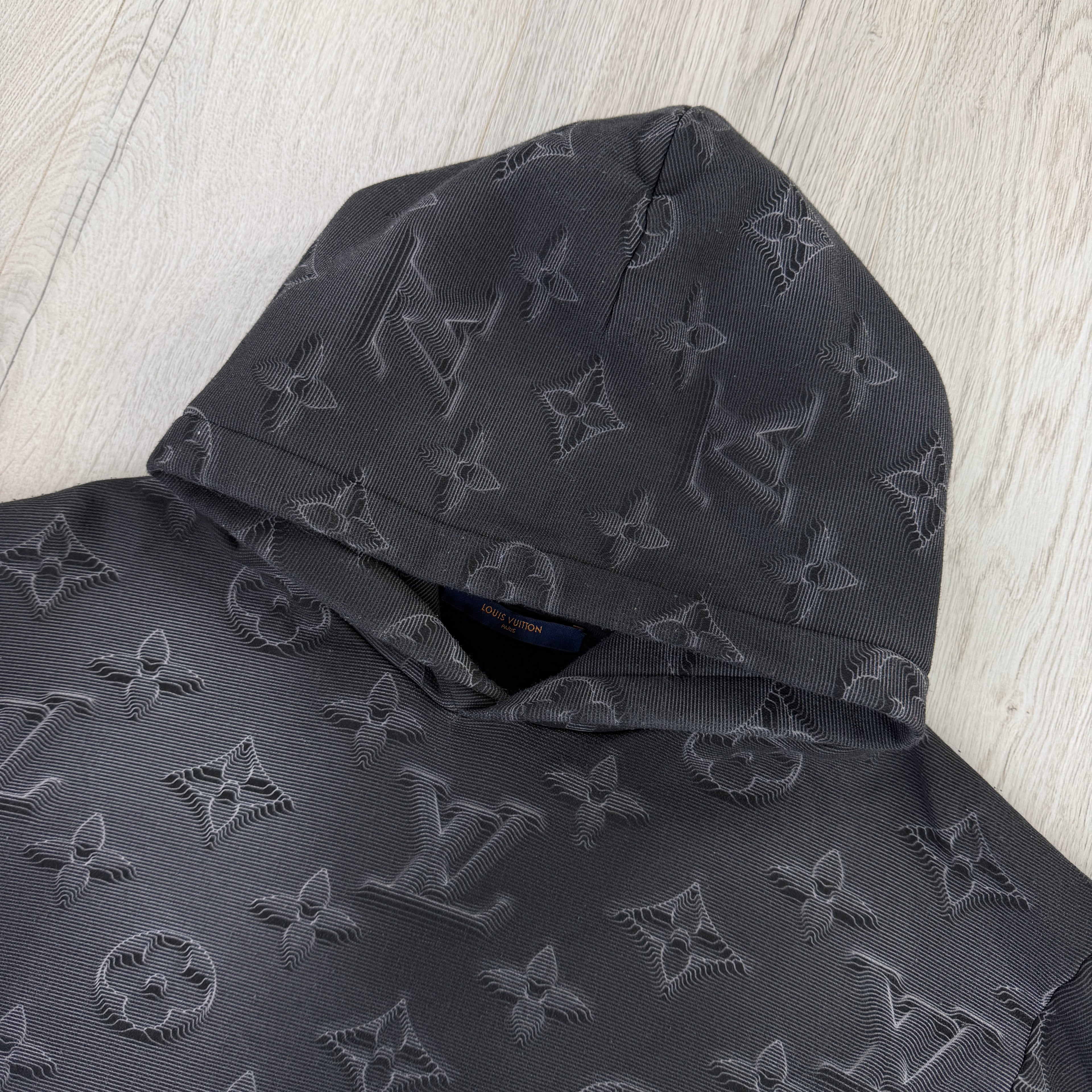 Louis Vuitton Men’s Black 3D Illusion 2054 Pullover Hoodie - Medium Slim (Fit XS/S)