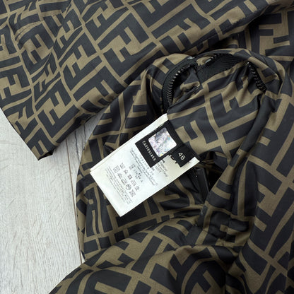 Fendi Men’s Zip-up FF Monogram Windbreaker Jacket - Size 46