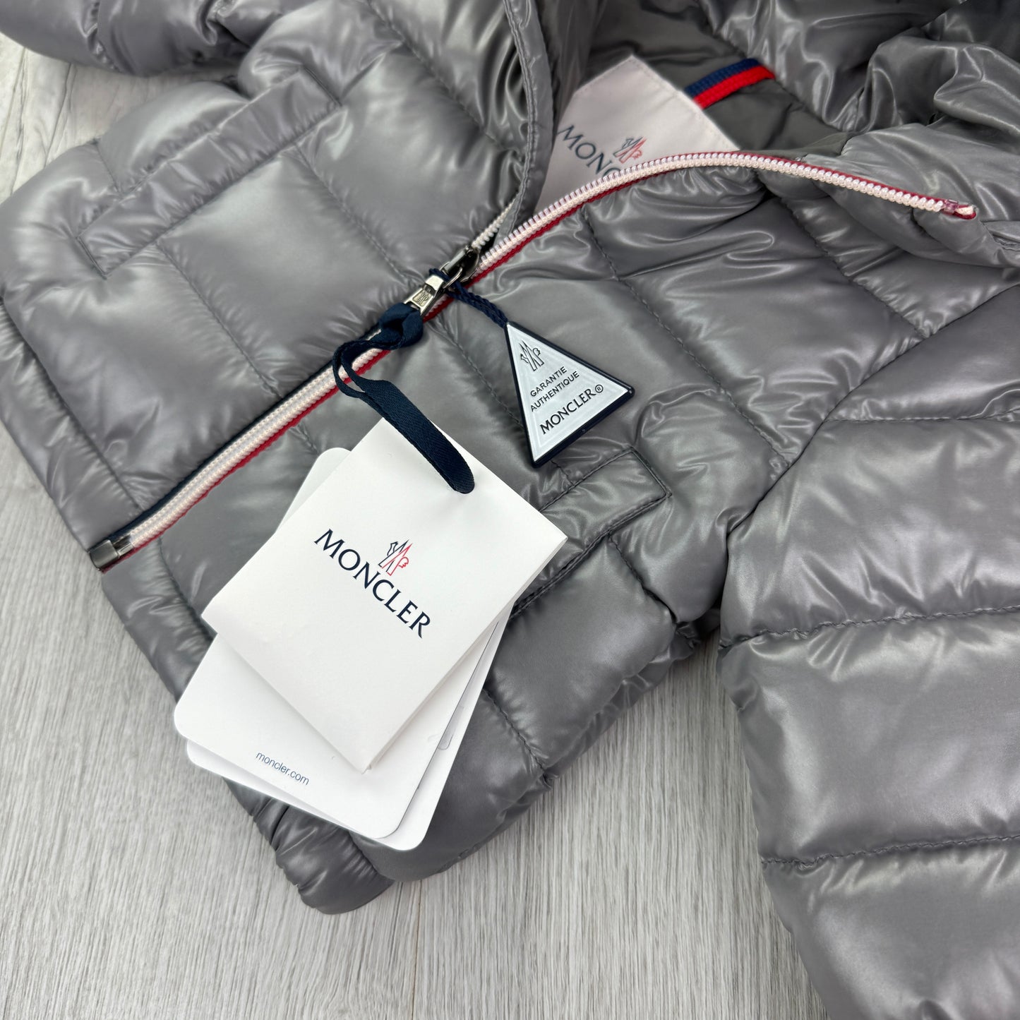 Moncler Baby Aubert Silver Down Jacket - 3-6 Months