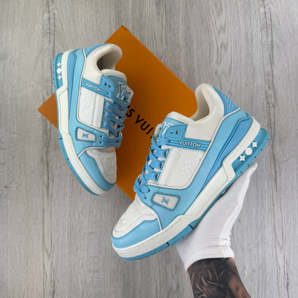 Louis Vuitton Men’s Blue & White Low Trainers - Uk 7 (Fit 7.5)