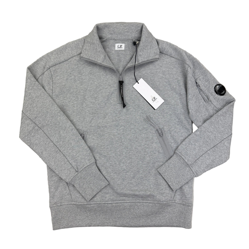 Cp Company Men’s Grey 1/4 Zip Sweatshirt