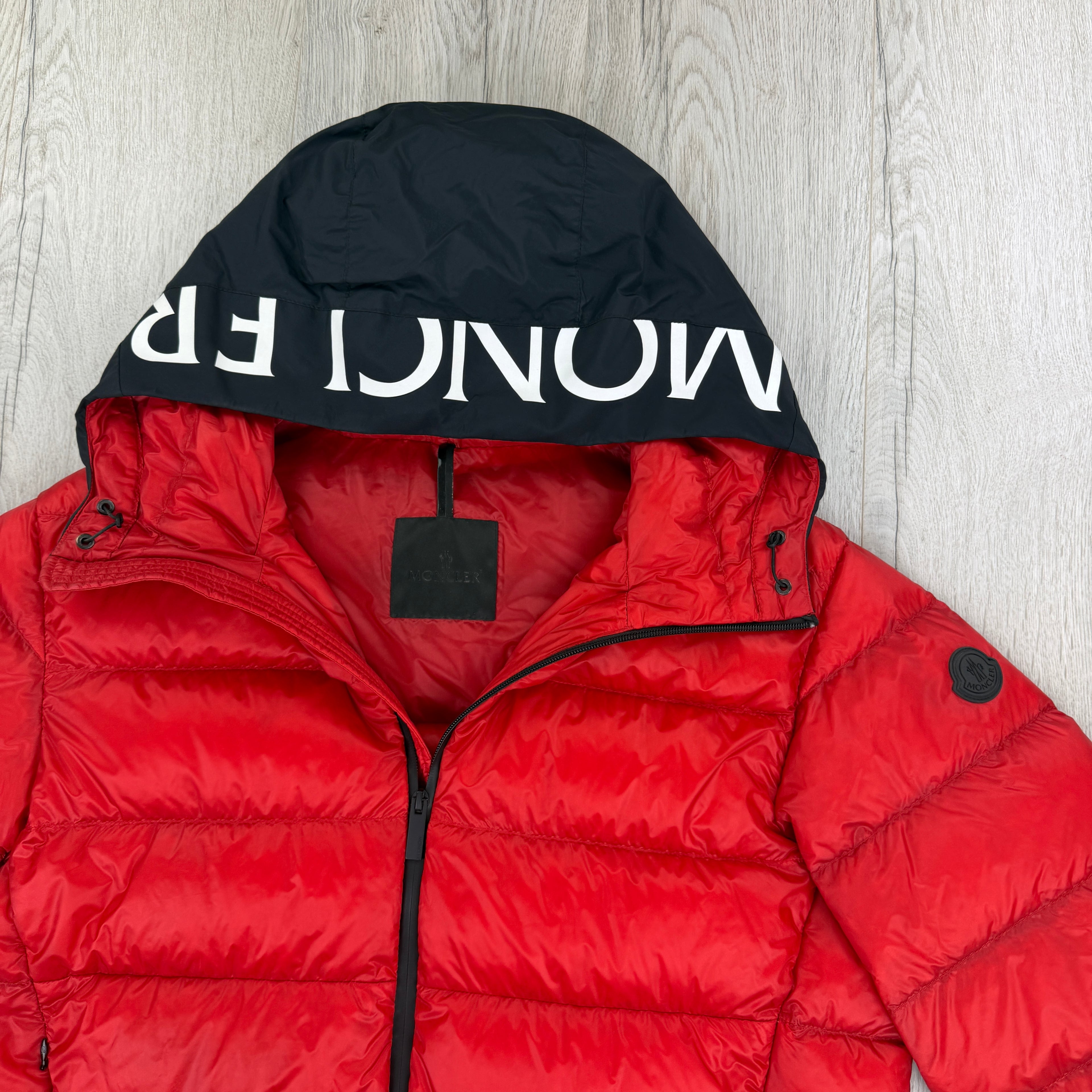 Moncler Men’s Provins Red Zip-up Down Jacket - Size 5