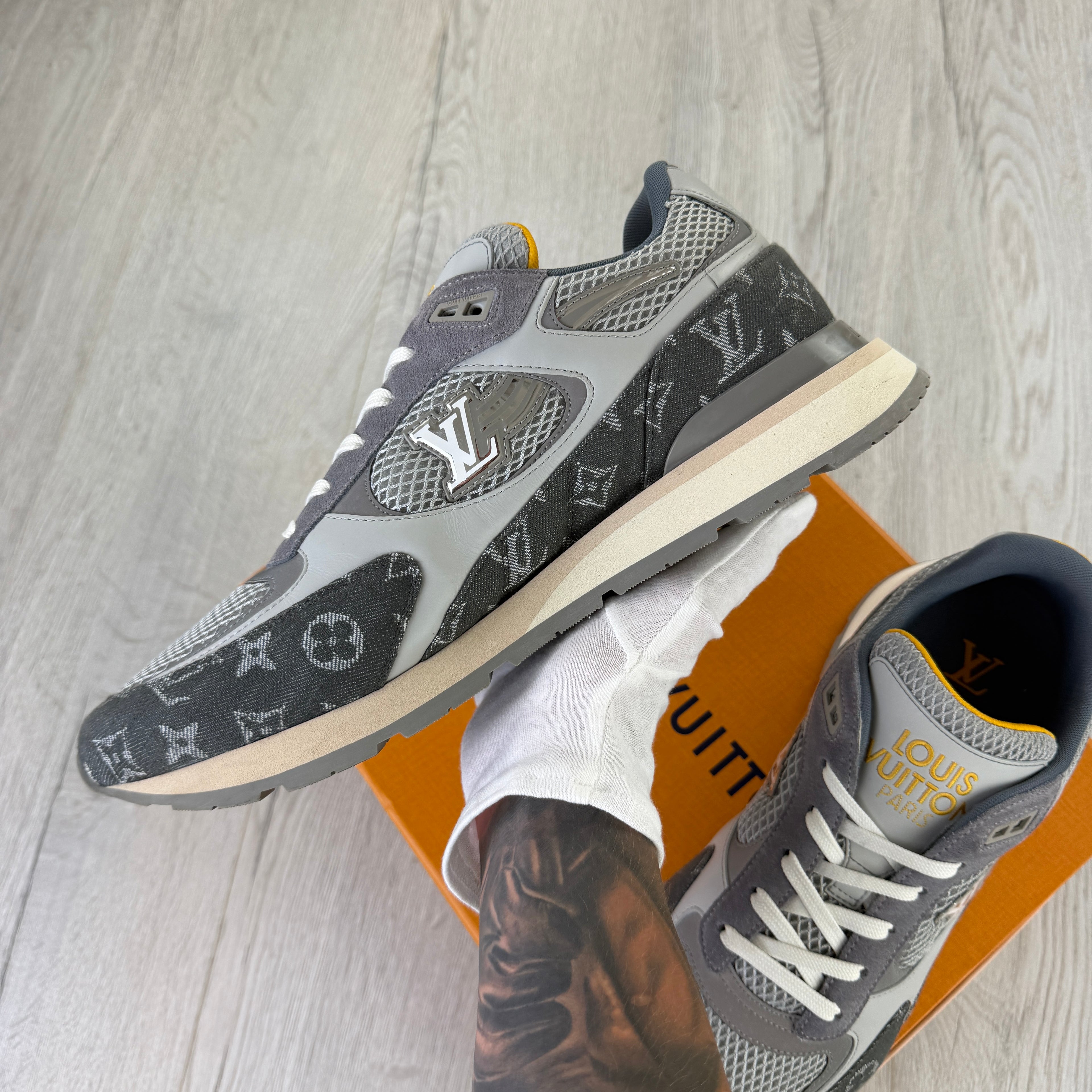 Louis Vuitton Men’s Grey Run Away Trainers - Uk 11