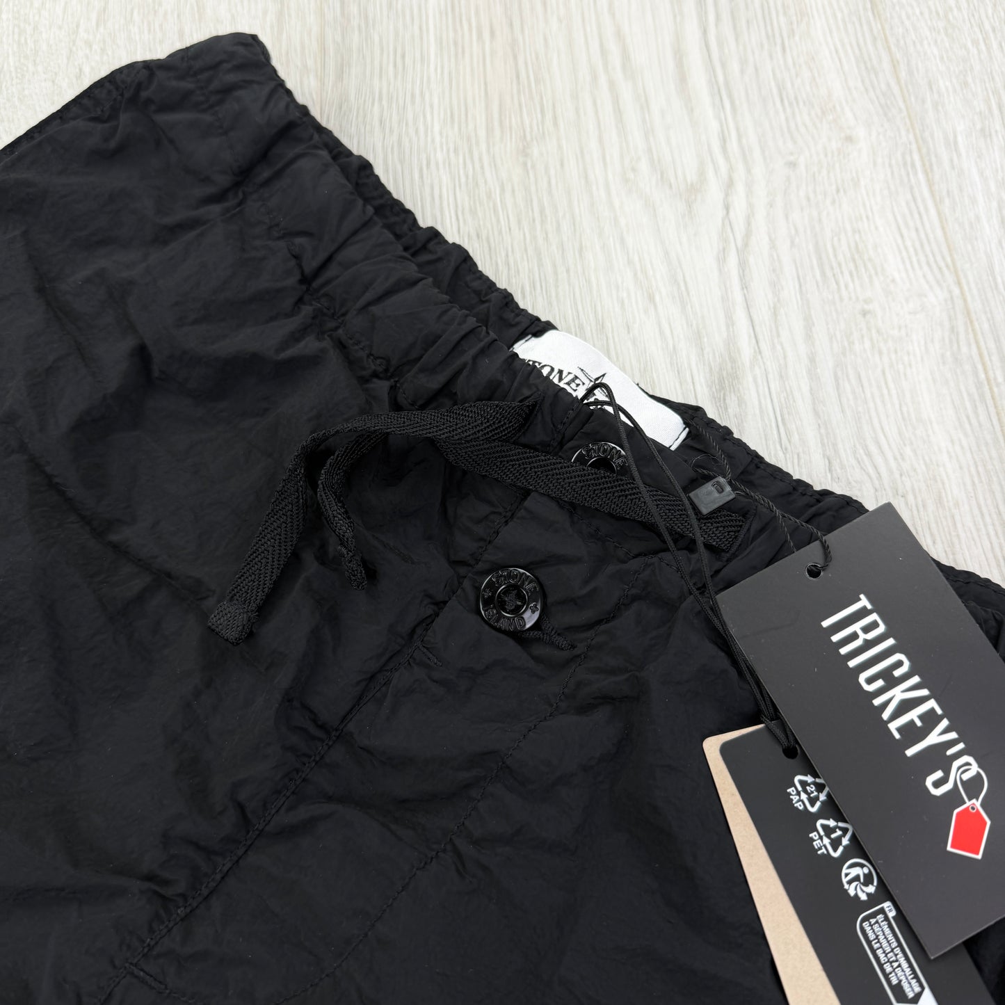 Stone Island Men’s Black Metal Nylon Swim Shorts