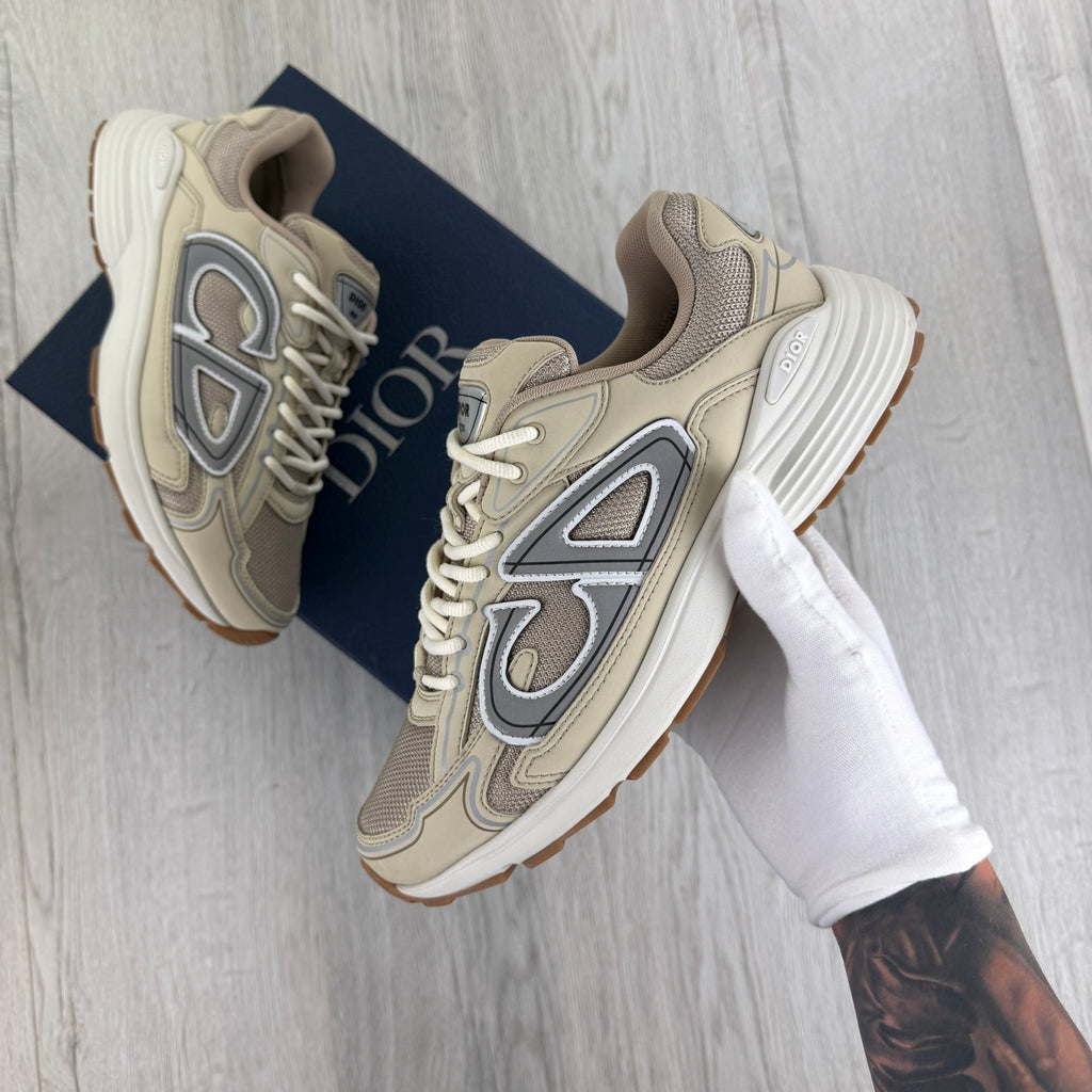 Dior B30 Men’s Cream Mesh and Technical Fabric Trainers - 42.5 (Fit Uk 8.5)
