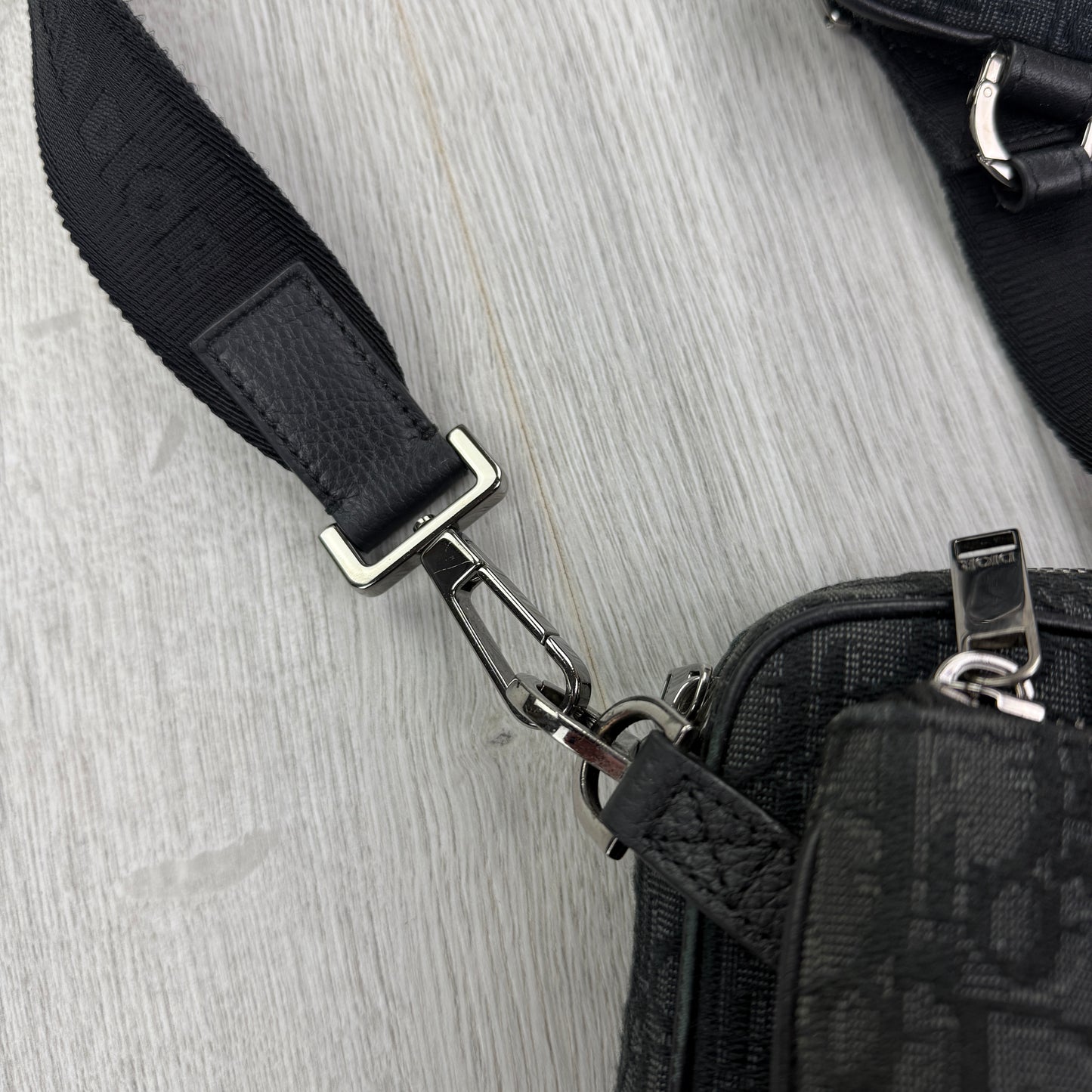 Dior Men’s Black Oblique Trio Saddle Bag