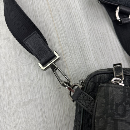 Dior Men’s Black Oblique Trio Saddle Bag
