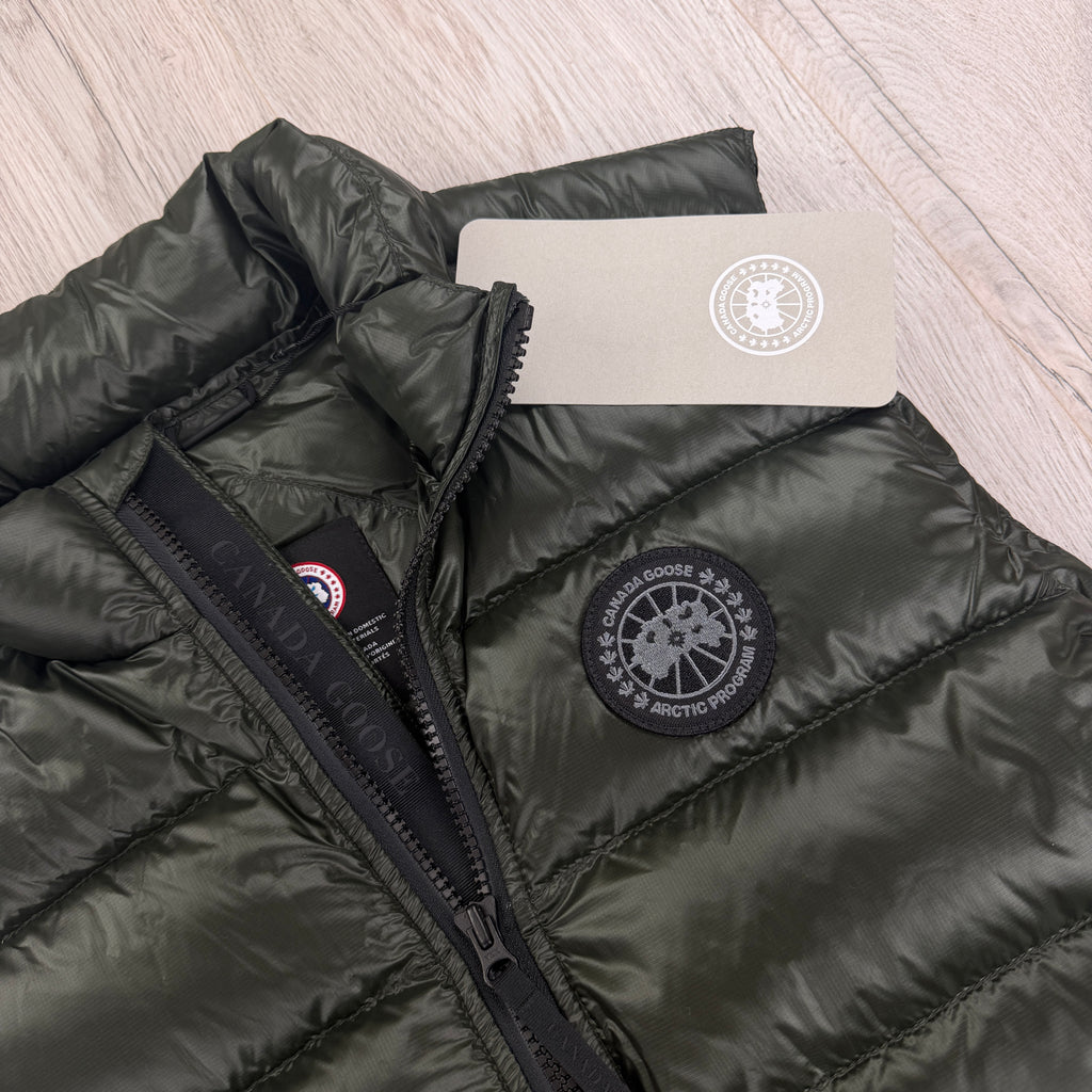 Canada Goose Men’s Khaki Green Crofton Black Label Gilet - Large