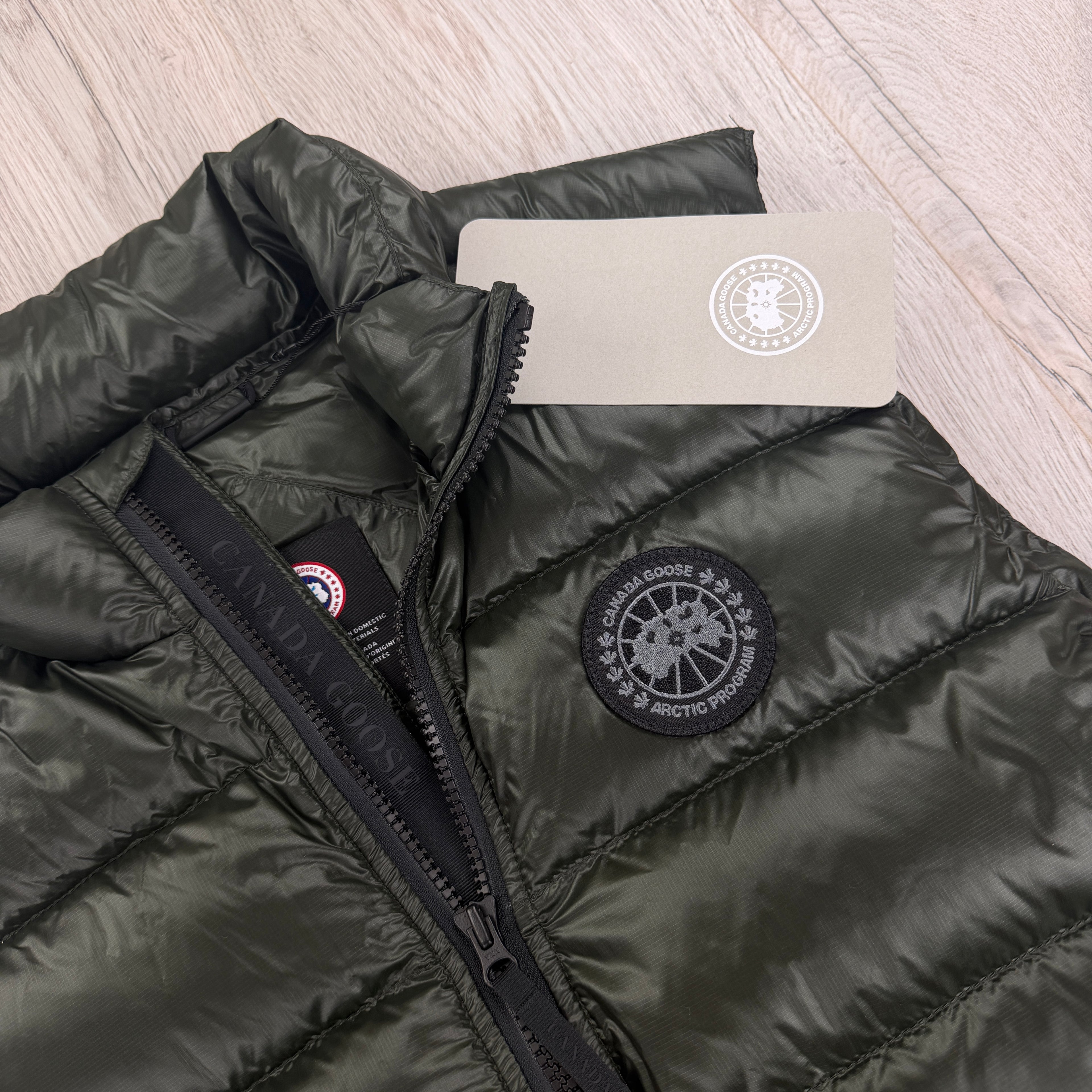 Canada Goose Men’s Khaki Green Crofton Black Label Gilet - Large