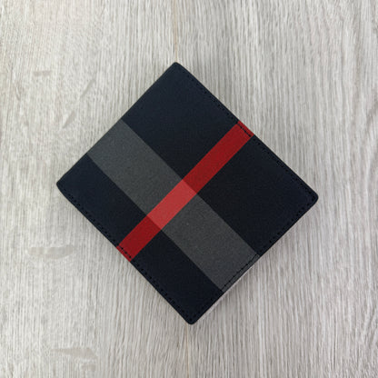 Burberry Men’s Exaggerated Check Bifold Wallet