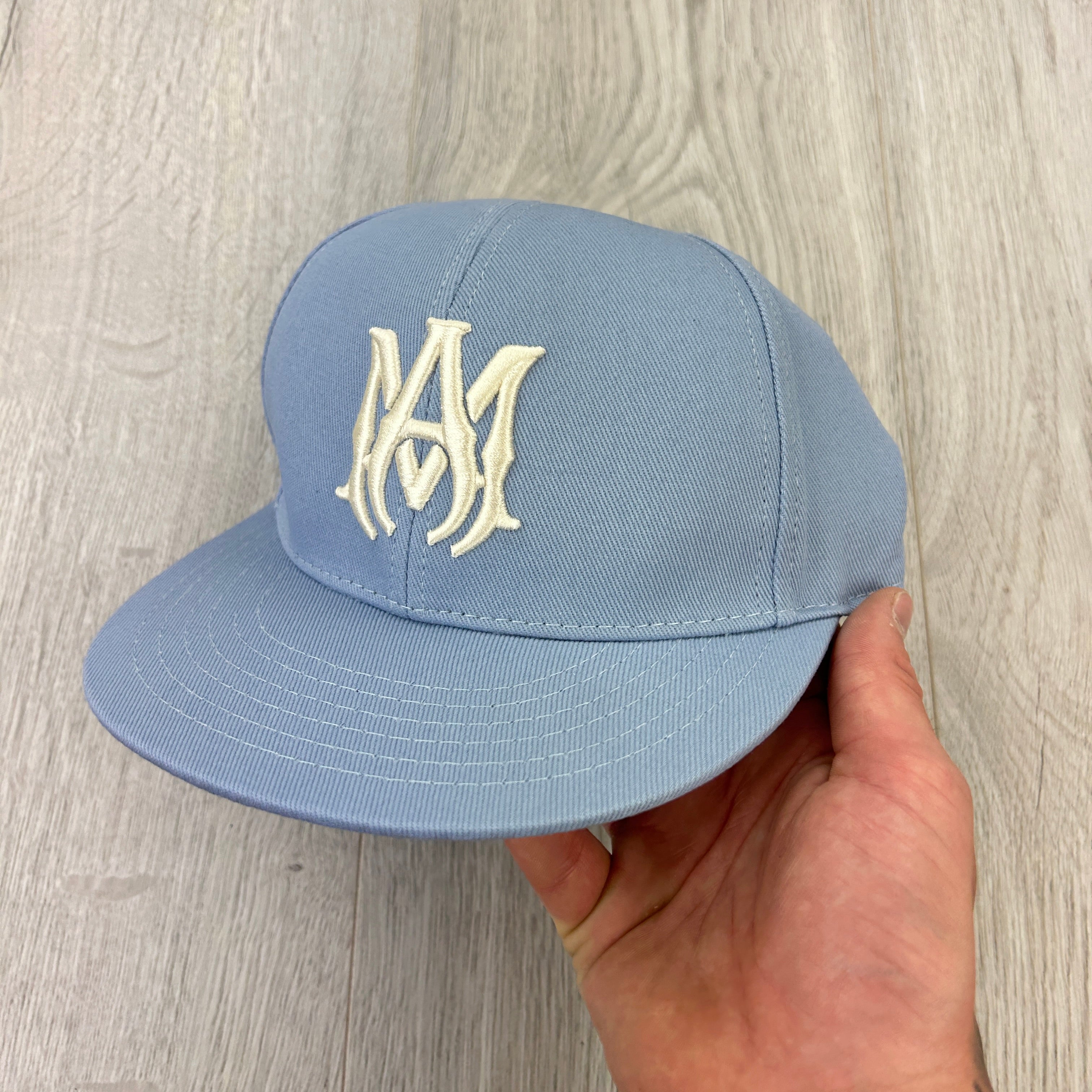 Amiri Men’s MA Logo Fitted Blue Flat Cap