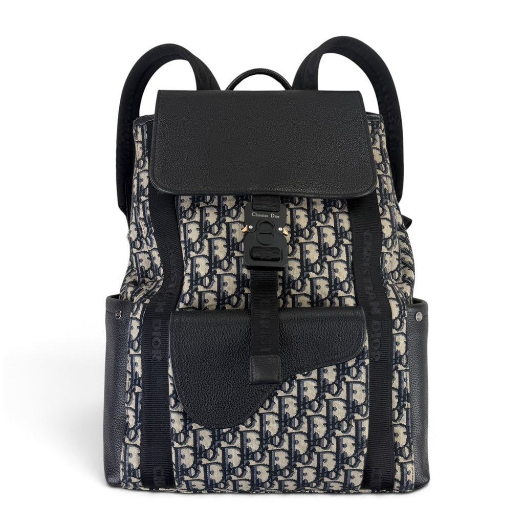 Dior Men’s Oblique Jacquard Saddle Backpack With Flap