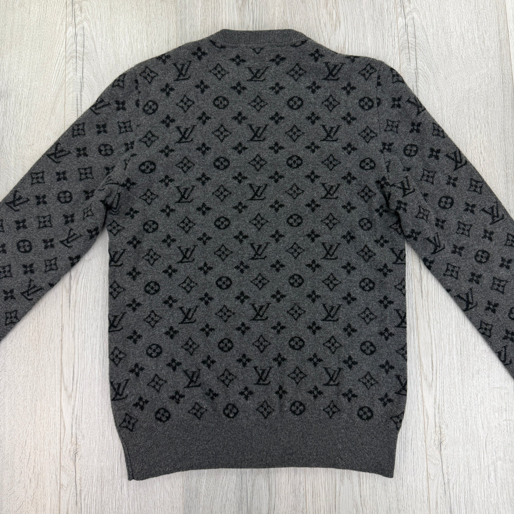 Louis Vuitton Men’s Grey Crewneck Cashmere Jumper - Medium