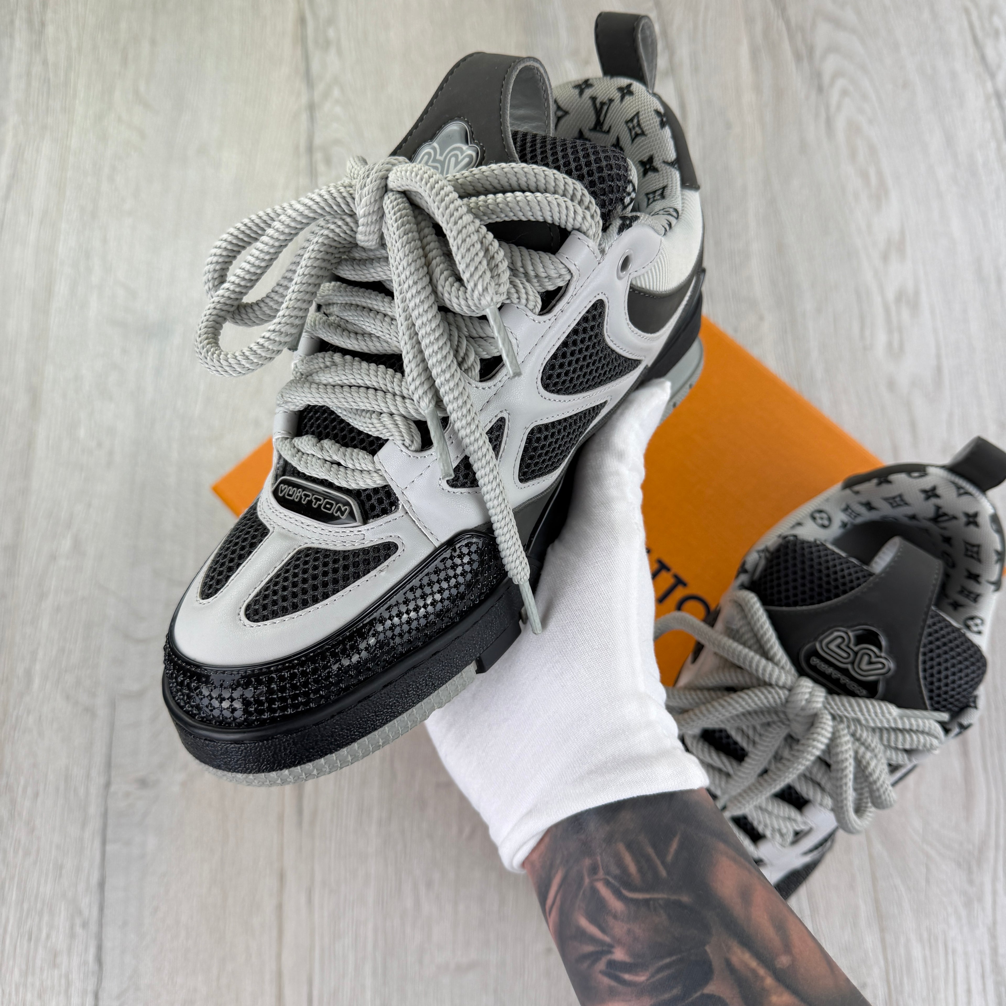 Louis Vuitton Men’s Black & Grey Skate Trainers - Uk 8 (Fit 9)