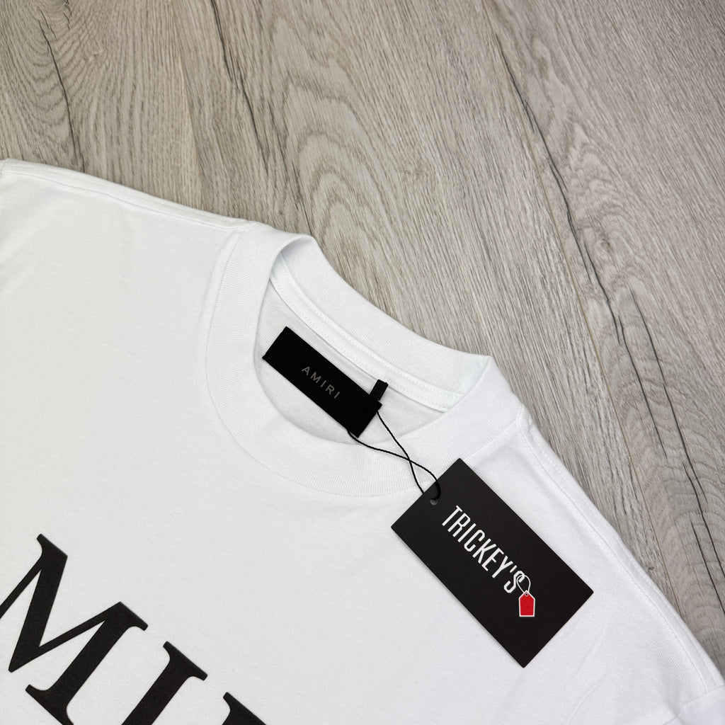 Amiri Men’s White Bar Logo T-shirt