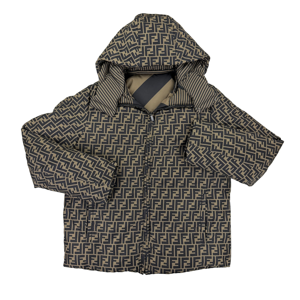 Fendi Men’s Zip-up FF Monogram Reversible Down Jacket - Size 52