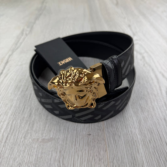 Versace Men’s Black & Gold Reversible Belt - 100 (Uk 30-36)