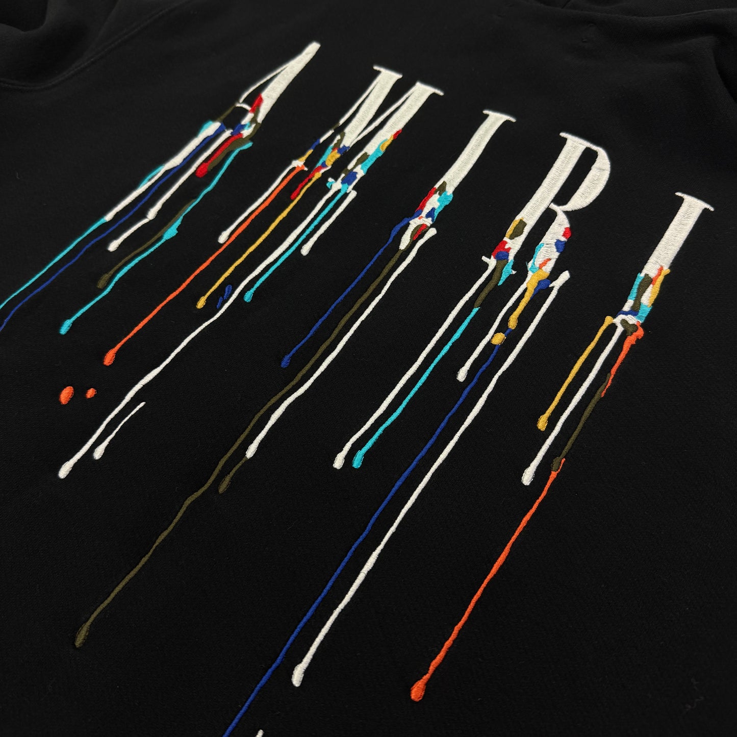 Amiri Men’s Black Paint Drip Logo Hoodie