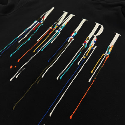 Amiri Men’s Black Paint Drip Logo Hoodie