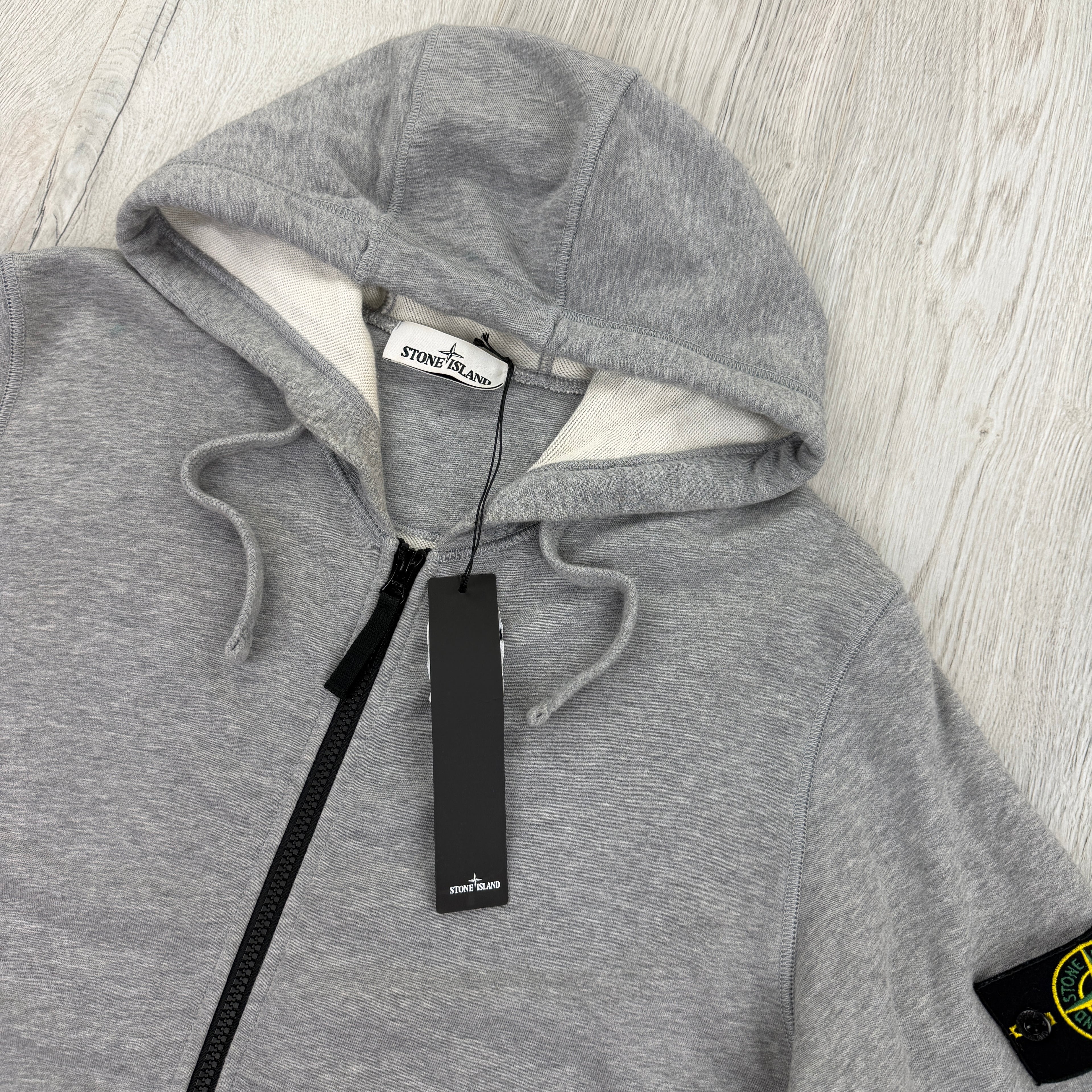 Stone Island Men’s Grey Zip-up Hoodie - Large