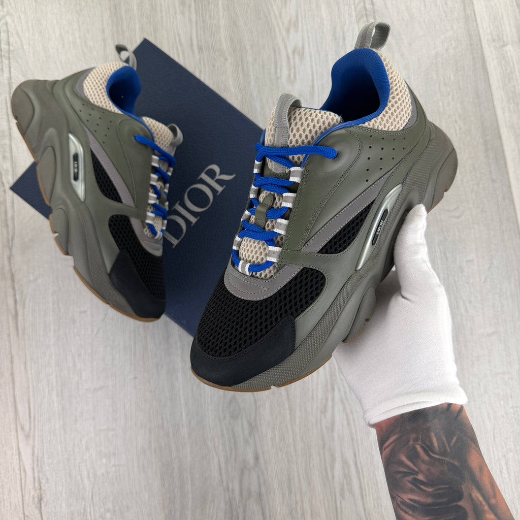 Dior B22 Men’s Khaki Green & Blue Trainers - 43 (Fit Uk 8.5)