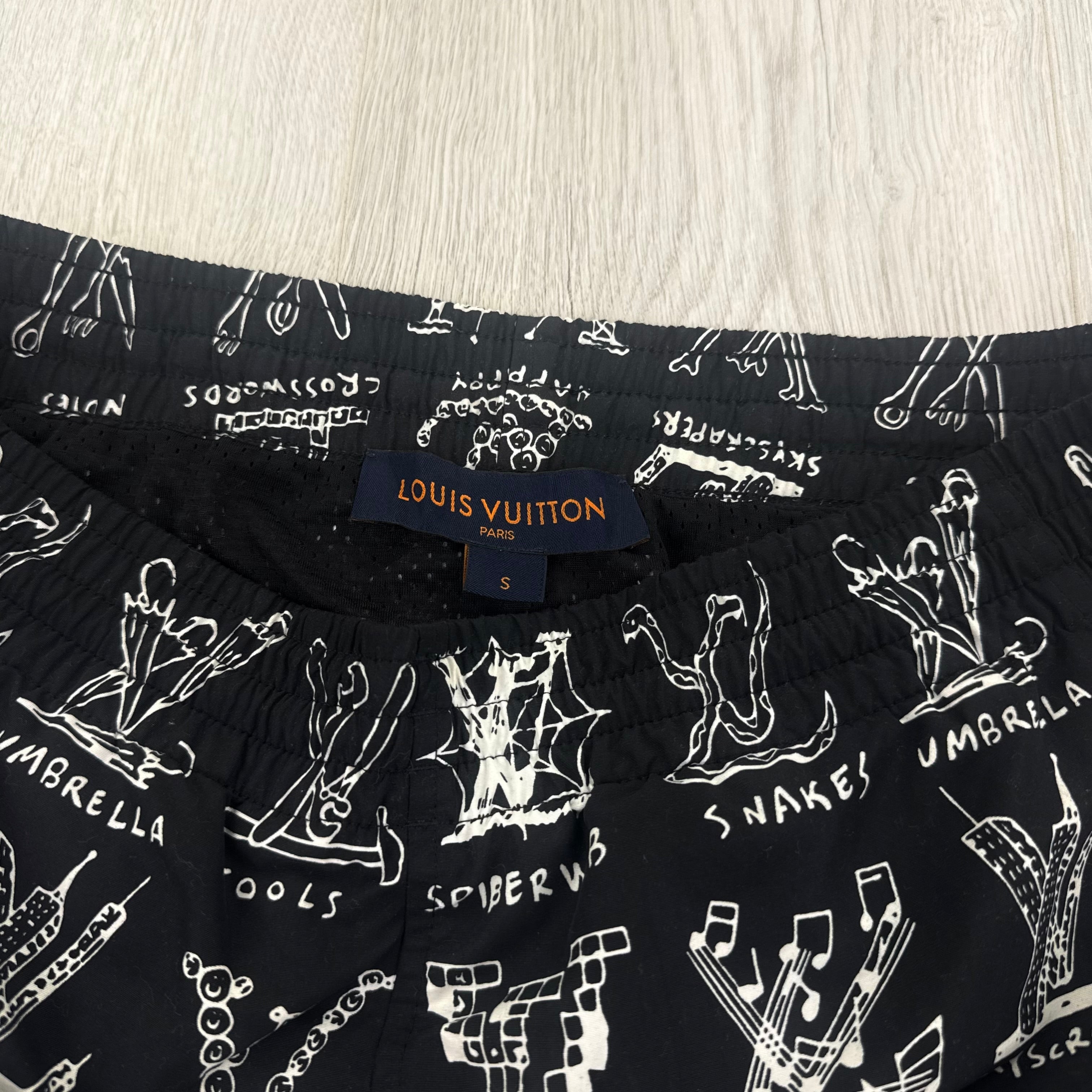 Louis Vuitton Black Cartoon Swim Shorts - Small