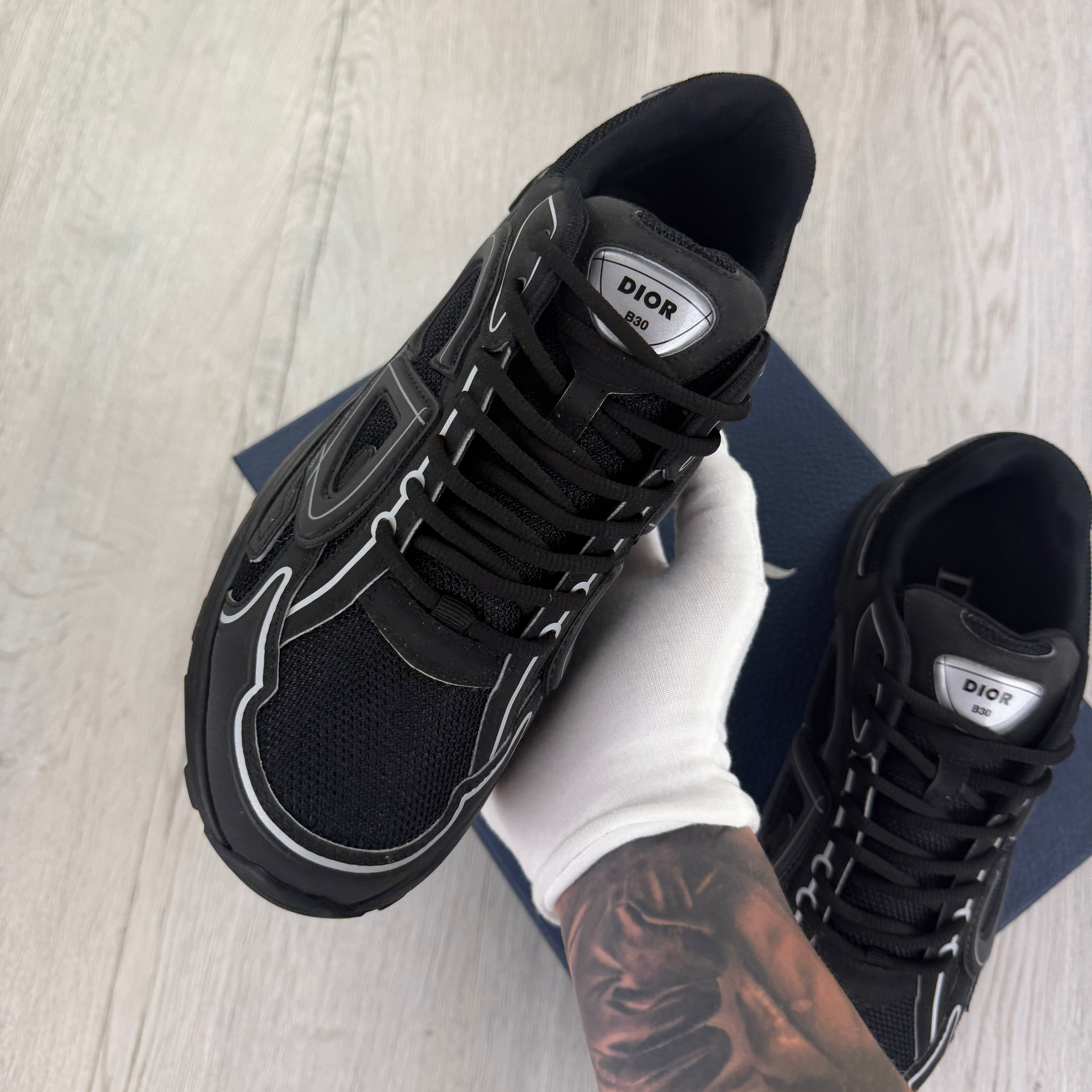 Dior B30 Men’s Triple Black Trainers - 42 (Fit Uk 8)