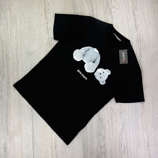 Palm Angels Men’s Black Ice Kill Bear T-shirt - Medium