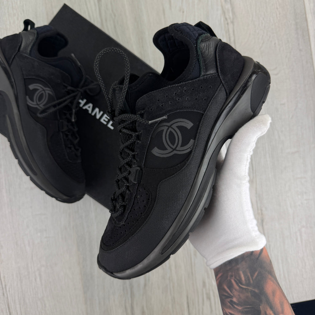 Chanel Men’s  Black CC Runners - Uk 8