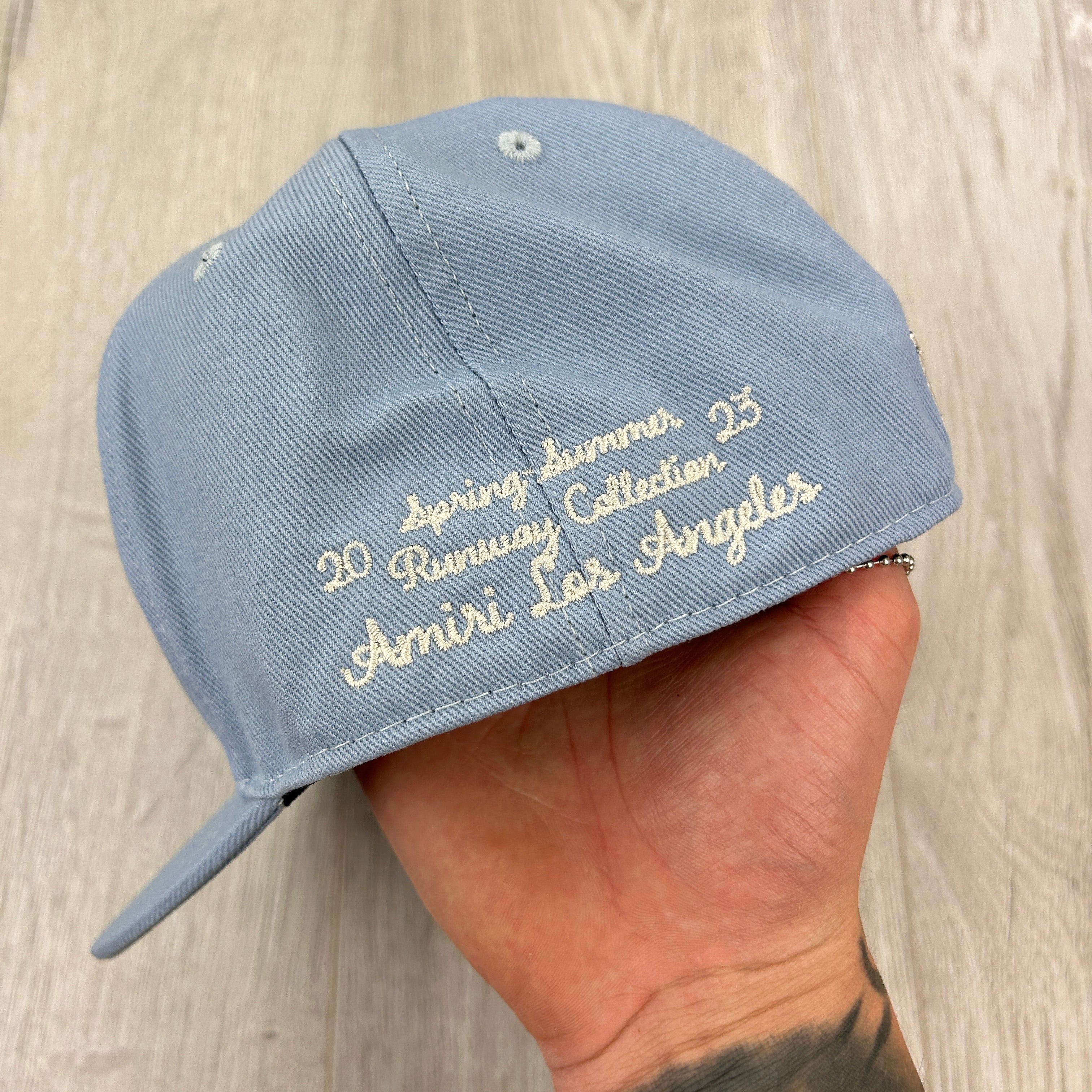 Amiri Men’s MA Logo Fitted Blue Flat Cap