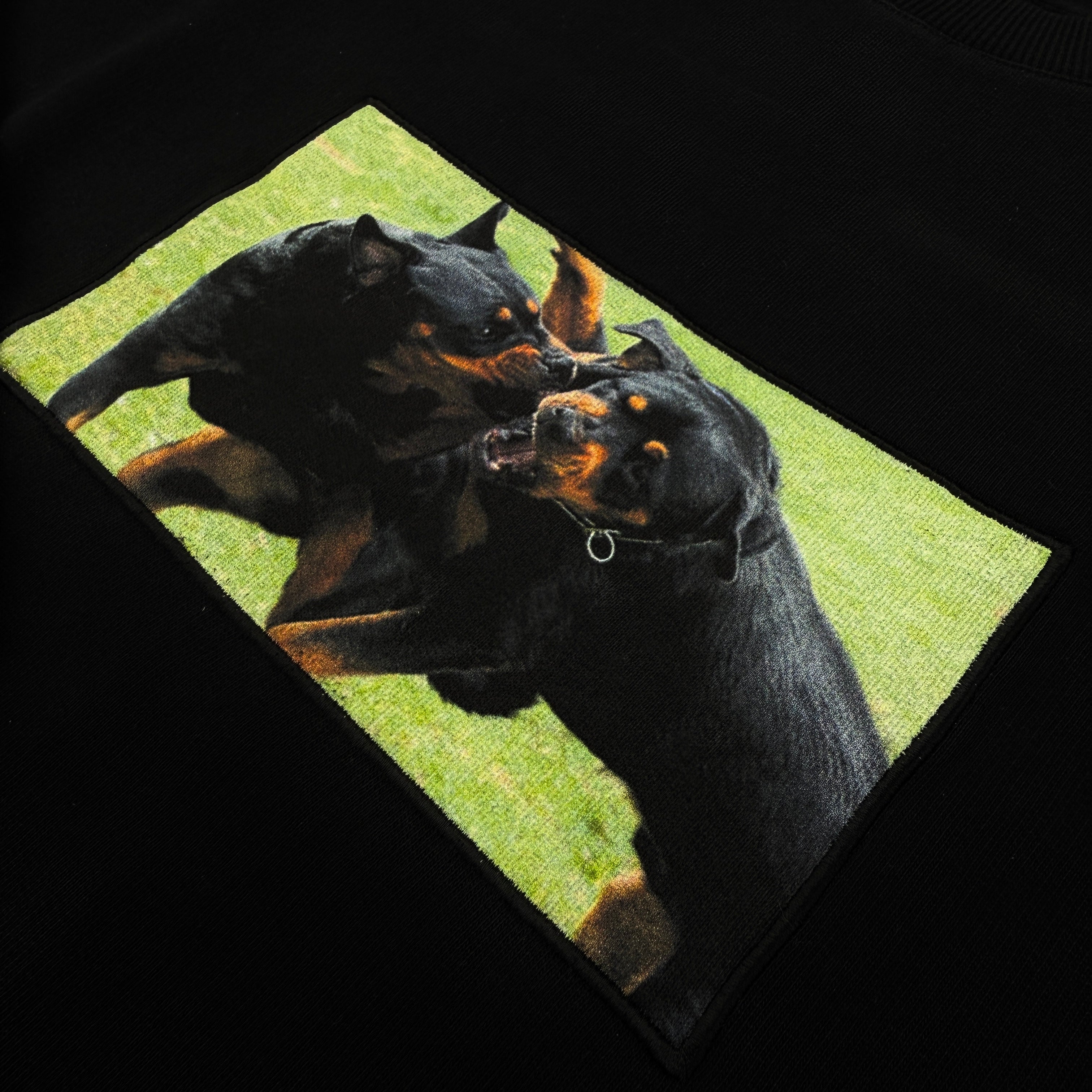 Givenchy Men’s Rottweiler Patch Black Crewneck Jumper - Large
