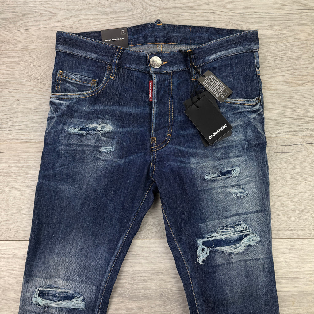 Dsquared2 Men’s Blue Distressed Jeans - 44 (Uk 28/30)