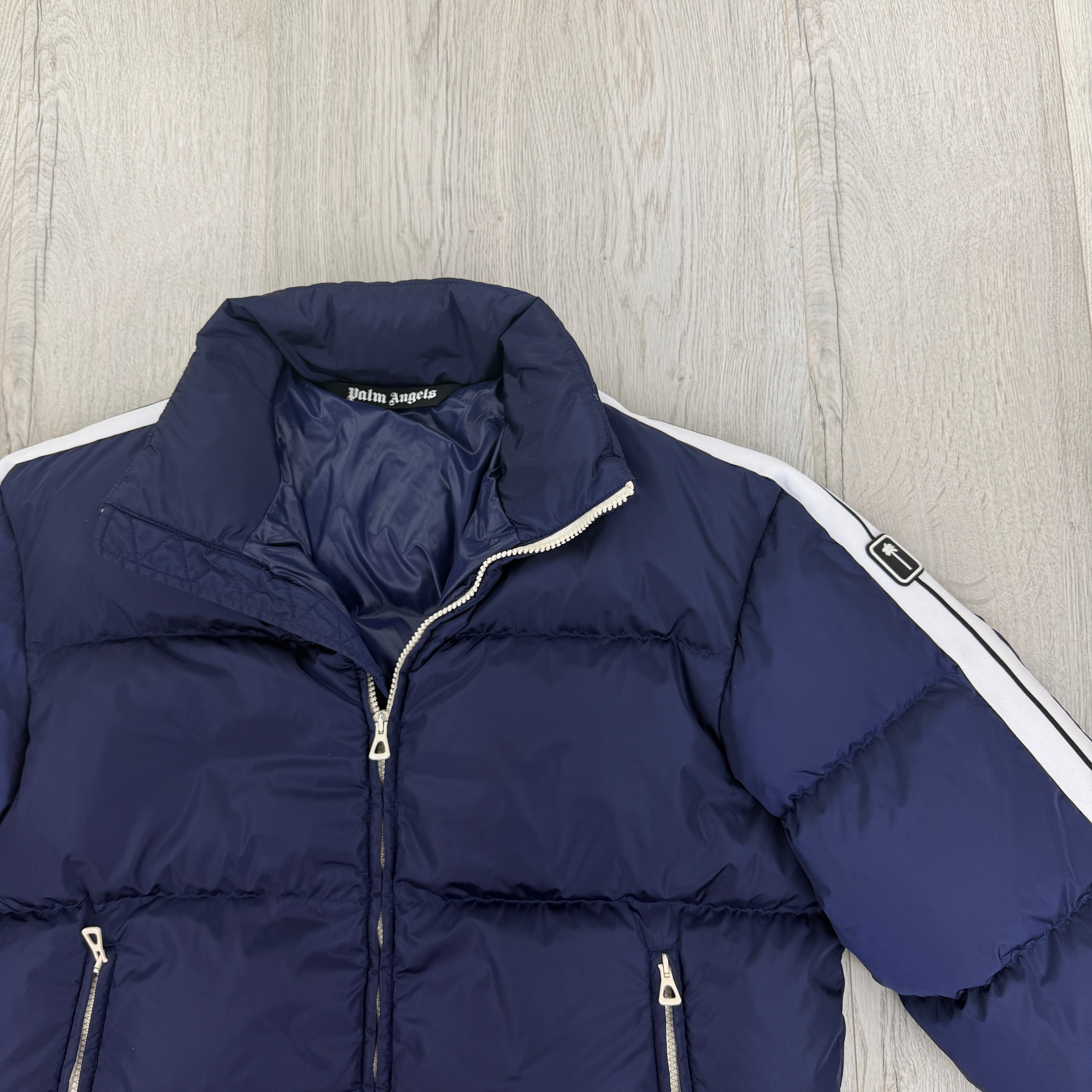Palm Angels Men’s Navy Track Down Puffer Jacket - Small