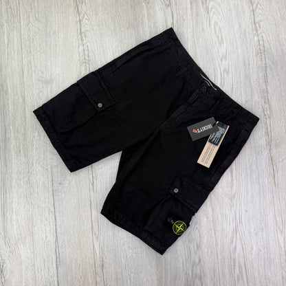 Stone Island Men’s Black Cargo Shorts - Uk 32
