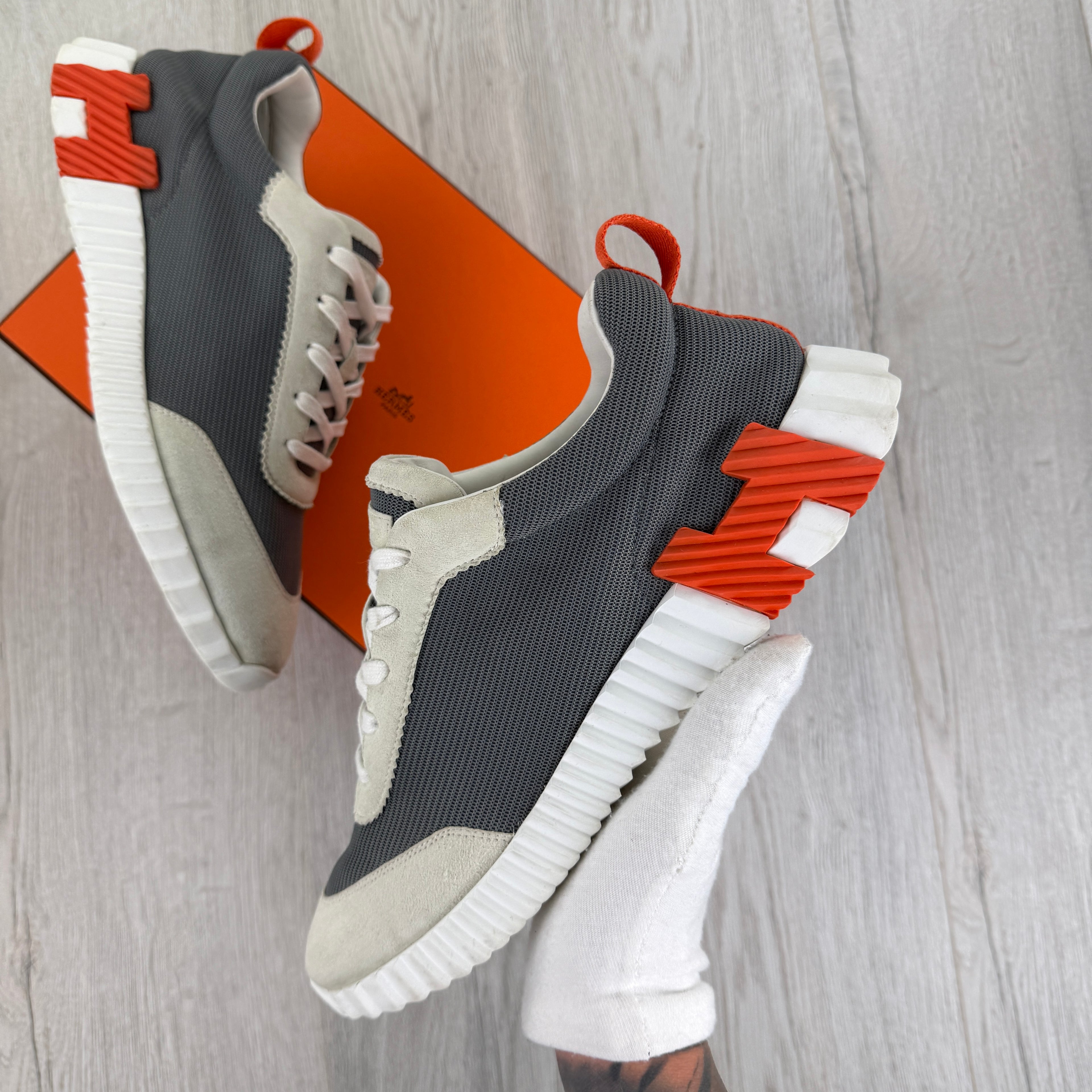 Hermes Men’s Beige Bouncing Sneakers - 43 (Uk 9)