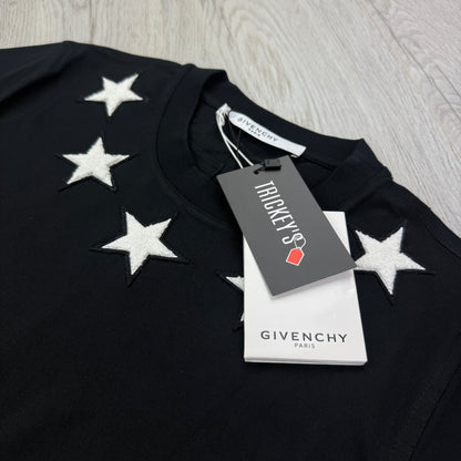 Givenchy Men’s Black T-shirt Neckline White Stars