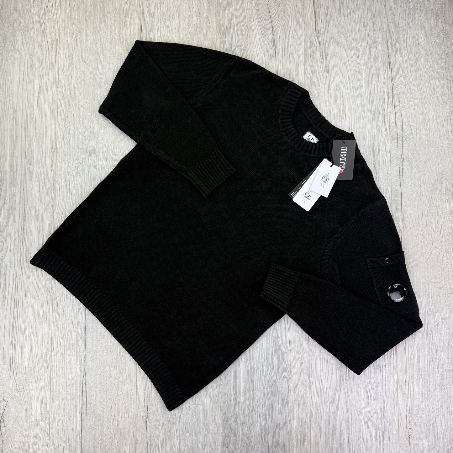 Cp Company Men’s Black Knitwear Crewneck Jumper